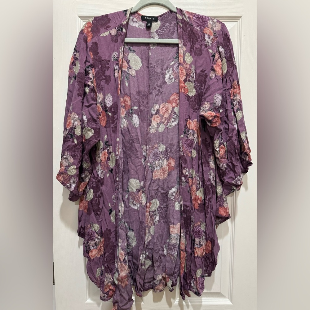 Floral Purple Kimono by Torrid